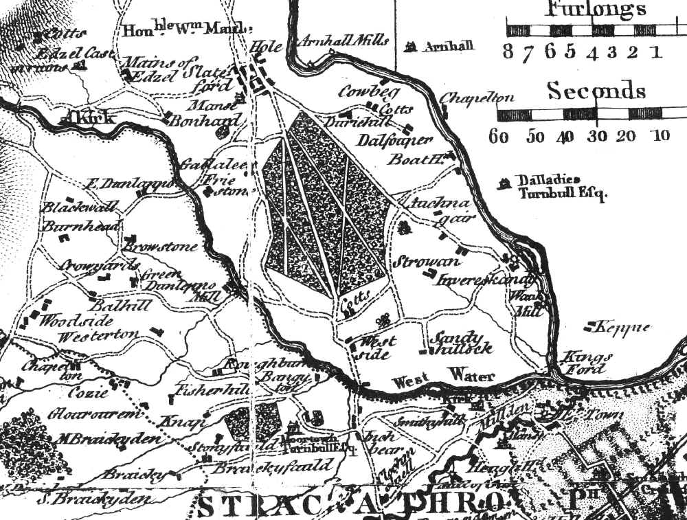 A crop from Ainslie's 1794 map of the county.